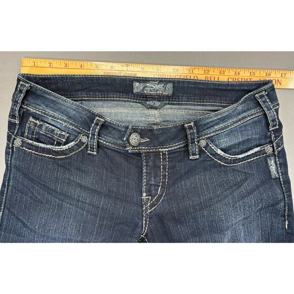 Silver Jeans Tuesday 16 1/2" Woman's Size 29/33 Bootcut Dark Wash Denim Y2K - Picture 5 of 9